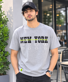 Short Sleeves Round Neck With New York City Graphic T-Shirt - Typography Print - U-44