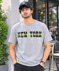 Short Sleeves Round Neck With New York City Graphic T-Shirt - Typography Print - U-44