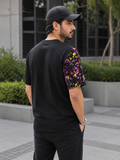 Short Sleeves Round Neck With Splash Graphic T-Shirt - Asymmetric Paint Print - U-45