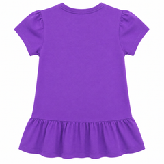 Flower Bicycle Ruffle Hem Dress - 3D Floral Applique - K-84