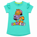 Garfield Graphic T-Shirt - Ruffle Sleeves, Colorful Print - K-83