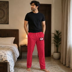 Check Print Lounge Pajama - Texas Tech Red Raiders Logo, Elastic Waist - U-13