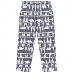 Winter Woods Nordic Print Lounge Pajama - Bear Pine Tree - U-14