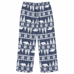 Winter Woods Nordic Print Lounge Pajama - Bear Pine Tree - U-14