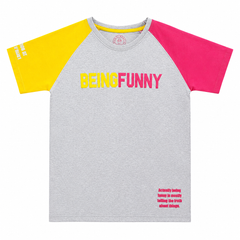 Short Sleeves Round Neck With Puffy Print Raglan T-Shirt - K-86