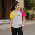 Short Sleeves Round Neck With Puffy Print Raglan T-Shirt - K-86