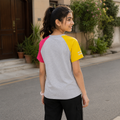 Short Sleeves Round Neck With Puffy Print Raglan T-Shirt - K-86