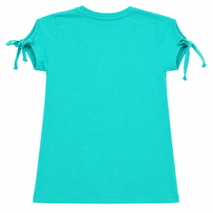 Short Sleeves Round Neck With Glitter Printed T-Shirt - K-87