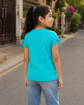 Short Sleeves Round Neck With Glitter Printed T-Shirt - K-87