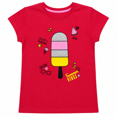 Short Sleeves Round Neck With Graphic Printed T-Shirt - K-88