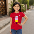Short Sleeves Round Neck With Graphic Printed T-Shirt - K-88