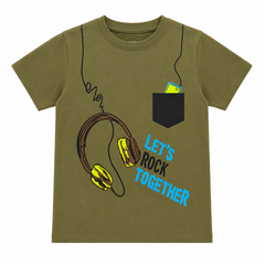 Short Sleeves Round Neck With Graphic Printed T-Shirt - K-107