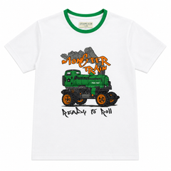Short Sleeves Round Neck With Graphic Printed T-Shirt - K-109