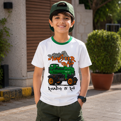Short Sleeves Round Neck With Graphic Printed T-Shirt - K-109