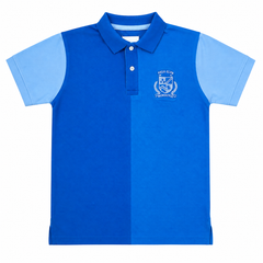 Color Block Polo Club Crest Pique Polo T-Shirt - K-112