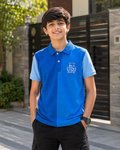 Color Block Polo Club Crest Pique Polo T-Shirt - K-112
