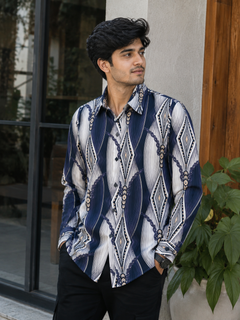 Men's Satin Printed Shirt - M-127