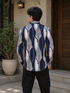 Men's Satin Printed Shirt - M-127
