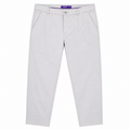 Smart Chino Straight Pants - Belt Loops, Pleats, Side Pockets - W-111