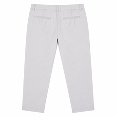 Smart Chino Straight Pants - Belt Loops, Pleats, Side Pockets - W-111