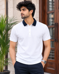 Short Sleeves Polo Collar With Three Button Placket - M-128