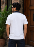 Short Sleeves Polo Collar With Three Button Placket - M-128