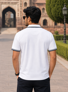 Short Sleeves Polo Collar With Three Button Placket - M-129
