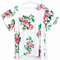 Pretty White Floral Butterfly Sleeve Top - W-118