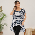 Women's White Black Geometric Cold Shoulder Top - W-64