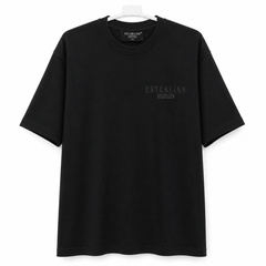 Short Sleeves Round Neck with Front & Back Puff Printed T-Shirt - M-136