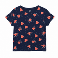 Short Sleeves Round Neck All Over Strawberry Print T-Shirt - K-19