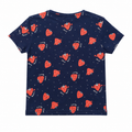 Short Sleeves Round Neck All Over Strawberry Print T-Shirt - K-19