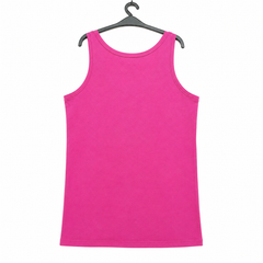 Women's Hot Pink Solid Cotton Tank Top - Scoop Neck, Sleeveless - W-66