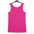 Women's Hot Pink Solid Cotton Tank Top - Scoop Neck, Sleeveless - W-66