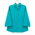 Women's Self-Striped Button Down Shirt / Tunic - W-51