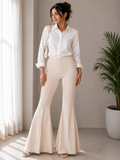 Women Ribbed Flare Pants Bell Bottoms - W-48