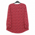 Women's Red LOVE Print Tunic 2 Chest Pocket Button Front - W-52