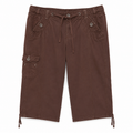 Mens Chocolate Brown Cotton Full Cargo Shorts Regular Fit Multi Pocket - M-116