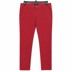 Women Maroon Slim Fit Cotton Stretch Chino Pant Mid Rise - W-37