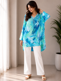 Women's Tropical Print Kaftan / Beach Tunic / Cover-Up - W-53