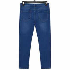 Women Dark Blue Stretch Skinny Jeans Mid Rise Classic 5-Pocket - W-38