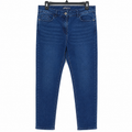 Women Dark Blue Stretch Skinny Jeans Mid Rise Classic 5-Pocket - W-38