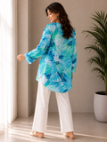 Women's Tropical Print Kaftan / Beach Tunic / Cover-Up - W-53