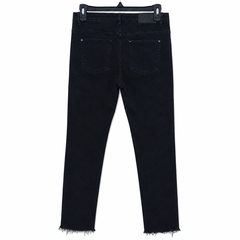 Women Skinny Jeans Mid Rise Raw Frayed Hem - W-41
