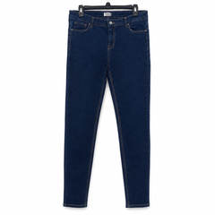 Women Dark Blue Skinny Jeans Mid Rise Classic 5-Pocket - W-42