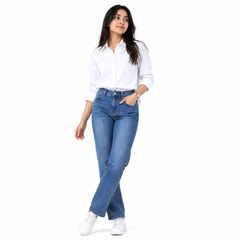 Women Stretch Straight Fit Jeans Mid Rise - W-39