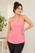 Women's Peach Pink Racerback Cotton Tank - Sleeveless - W-67