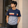 Short Sleeves Crew Round Neck With Front Chest Pocket - M-78