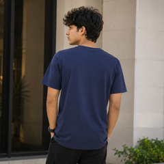 Short Sleeves Crew Round Neck With Front Chest Pocket - M-78