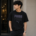 Short Sleeves Round Neck With Front Sleek Black Print Logo - M-80